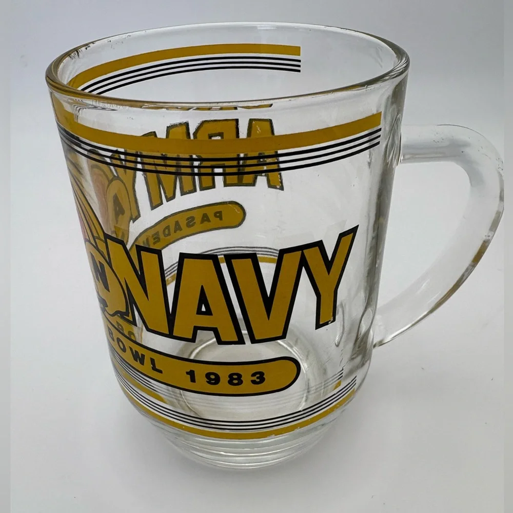 1983 Rose Bowl Clear Glass Mug Army v. Navy